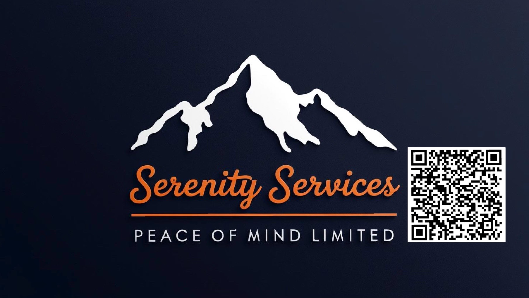 QR code linking to Serenity Services contact